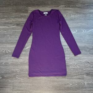 Babaton Aritzia Purple Long-Sleeve Mini Dress M Sultry Sleek Sculpting Elevated